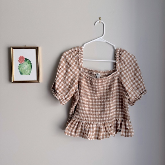 J.Crew Factory Flannel Smocked Top - Picture 4 of 9